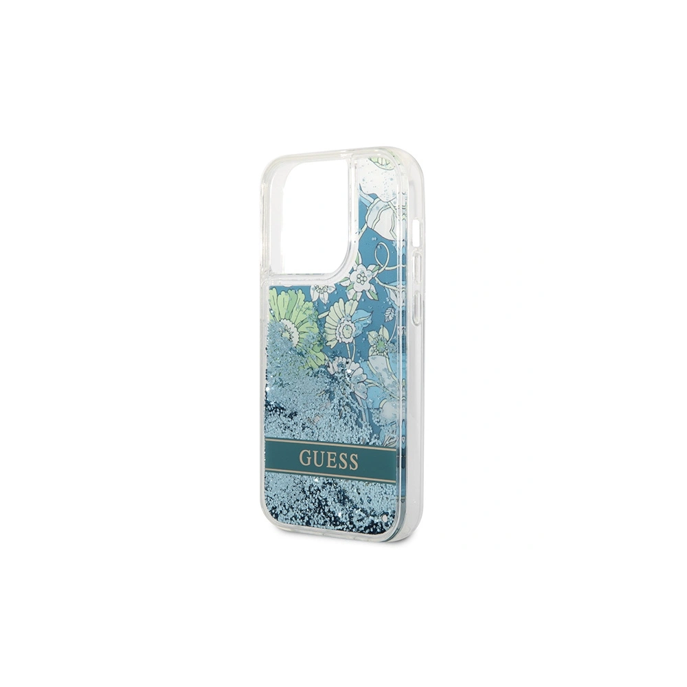 Hurtownia GSM - Etui Guess GUHCP14LLFLSN Apple iPhone 14 Pro verde/green hardcase Flower Liquid Glitter - GUE1976 - {ean13} - Hurt