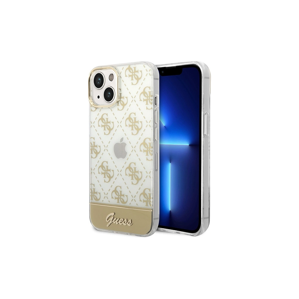 Hurtownia GSM - Etui Guess GUHCP14MHG4MHG Apple iPhone 14 Plus / 15 Plus arany/hardcase 4G Pattern Script - GUE1984 - {ean13} - Hurt