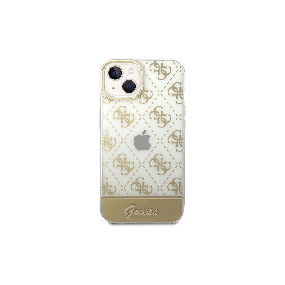 Hurtownia GSM - Etui Guess GUHCP14MHG4MHG Apple iPhone 14 Plus / 15 Plus arany/hardcase 4G Pattern Script - GUE1984 - {ean13} - Hurt