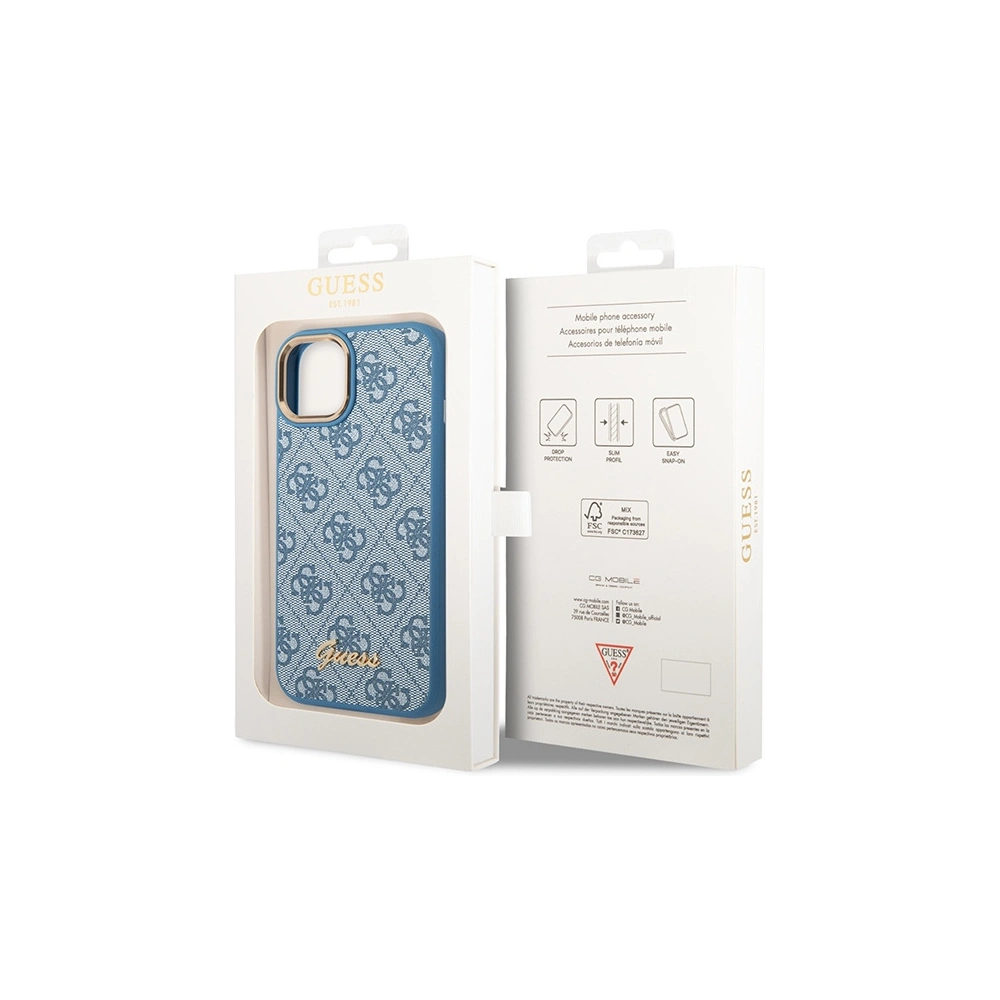 Hurtownia GSM - Etui Guess GUHCP14MHG4SHB Apple iPhone 14 Plus / 15 Plus niebieski/blue hard case 4G Vintage Gold Logo - GUE1986 - {ean13} - Hurt