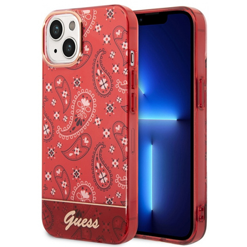 Guess Distributor - 3666339064051 - GUE1987 - Guess GUHCP14MHGBNHR Apple iPhone 14 Plus / 15 Plus red hardcase Bandana Paisley - B2B homescreen