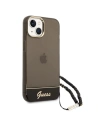 Wholesale Guess GUHCP14MHGCOHK Apple iPhone 14 Plus / 15 Plus black hardcase Translucent Pearl Strap - GUE1988 - {ean13} - Hurt