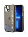 Case Karl Lagerfeld KLHCP14SLCKVK Apple iPhone 14 schwarz/black hardcase Liquid Glitter Elong