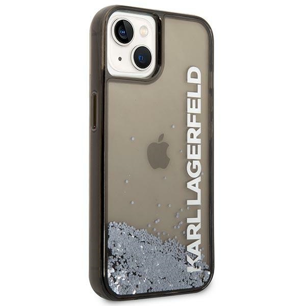 Kryt Karl Lagerfeld KLHCP14SLCKVK Apple iPhone 14 black hardcase Liquid Glitter Elong