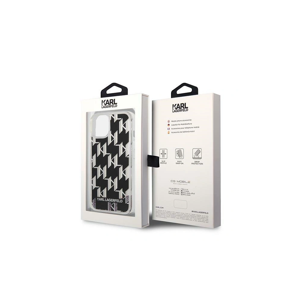 Hurtownia GSM - Case Karl Lagerfeld KLHCP14SLMNMK Apple iPhone 14 Hardcase schwarz/black Liquid Glitter Monogram - KLD1053 - {ean13} - Hurt
