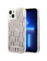 Karl Lagerfeld KLHCP14SLMNMS Apple iPhone 14 hardcase silver Liquid Glitter Monogram