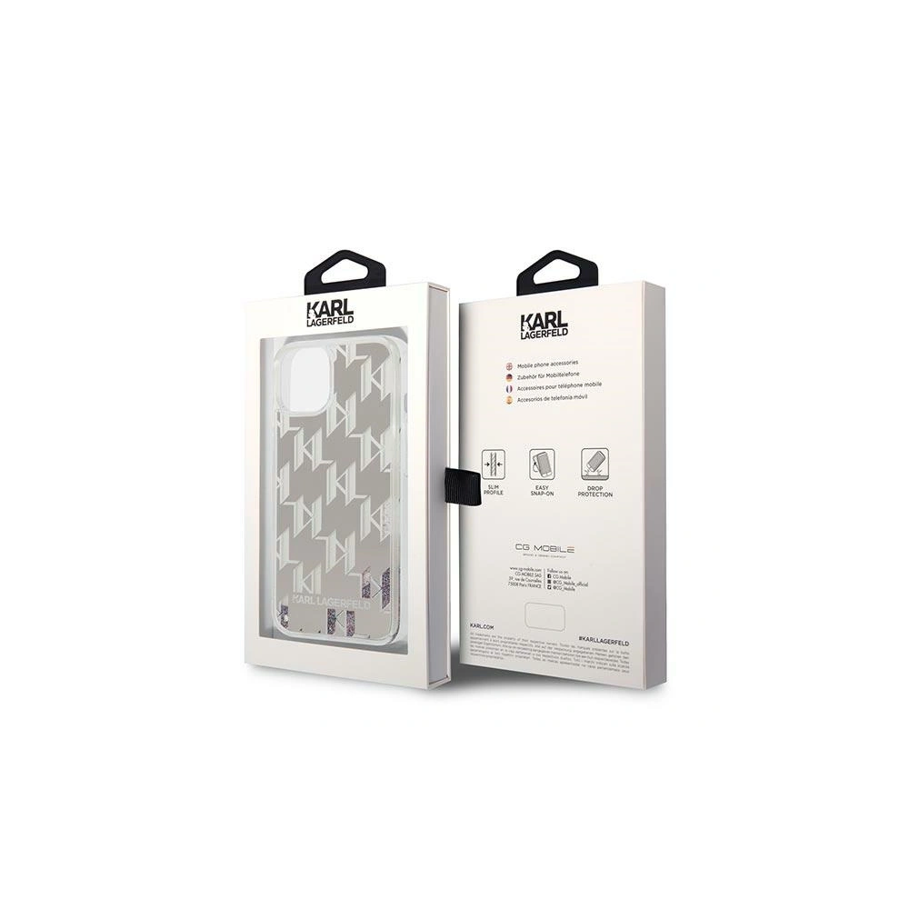 Hurtownia GSM - Etui Karl Lagerfeld KLHCP14SLMNMS Apple iPhone 14 hardcase argintiu/silver Liquid Glitter Monogram - KLD1054 - {ean13} - Hurt