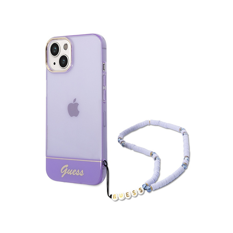 Hurtownia Guess - 3666339064211 - GUE1990 - Etui Guess GUHCP14MHGCOHU Apple iPhone 14 Plus fioletowy/purple hardcase Translucent Pearl Strap - B2B homescreen