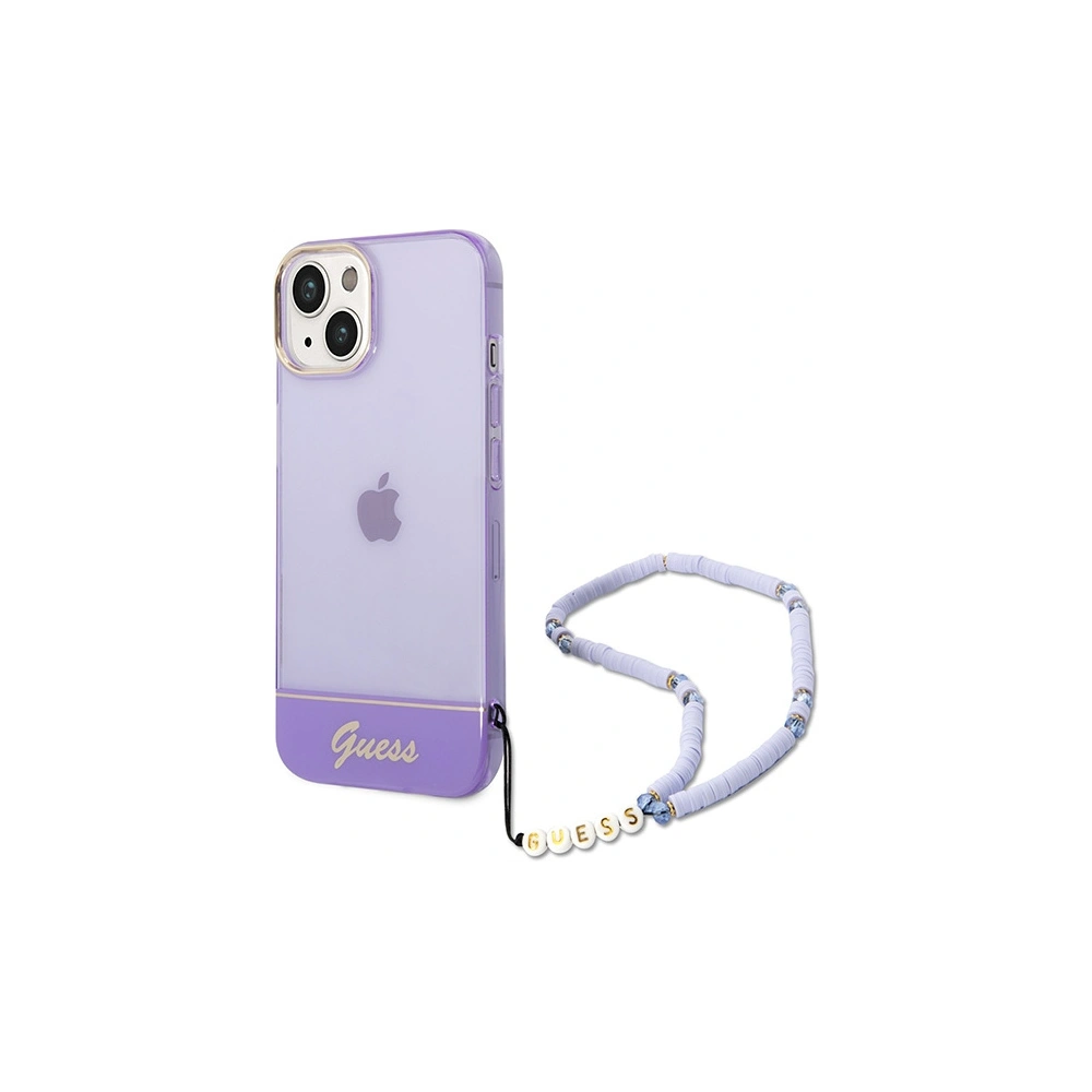 Hurtownia GSM - Etui Guess GUHCP14MHGCOHU Apple iPhone 14 Plus / 15 Plus violet/purple hardcase Translucent Pearl Strap - GUE1990 - {ean13} - Hurt
