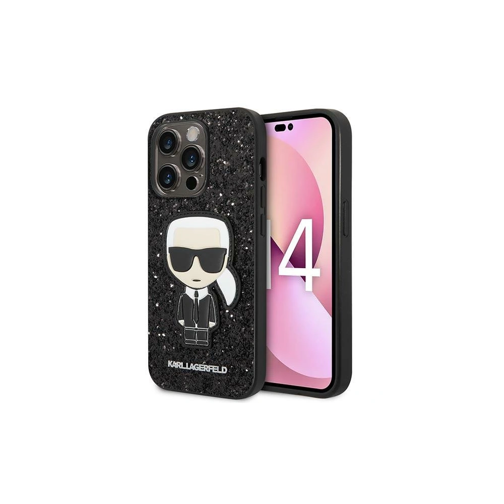 Hurtownia GSM - Case Karl Lagerfeld KLHCP14XGFKPK Apple iPhone 14 Pro Max Hardcase schwarz/black Glitter Flakes Ikonik - KLD1064 - {ean13} - Hurt