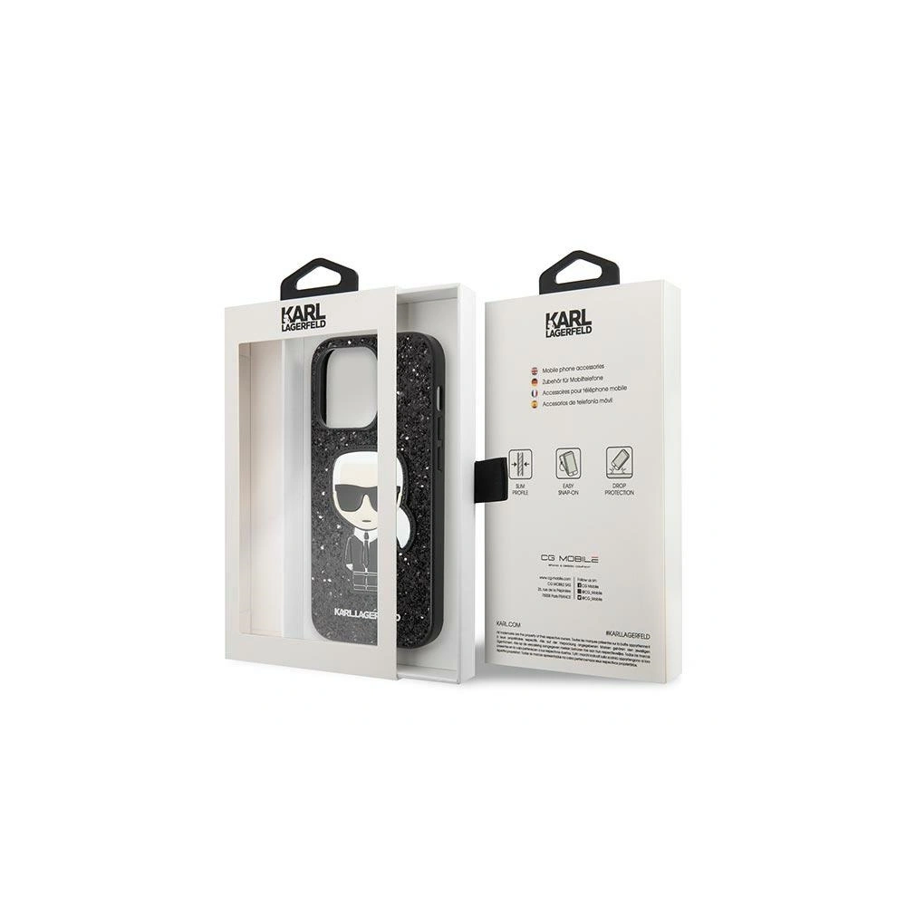 Hurtownia GSM - Case Karl Lagerfeld KLHCP14XGFKPK Apple iPhone 14 Pro Max Hardcase schwarz/black Glitter Flakes Ikonik - KLD1064 - {ean13} - Hurt