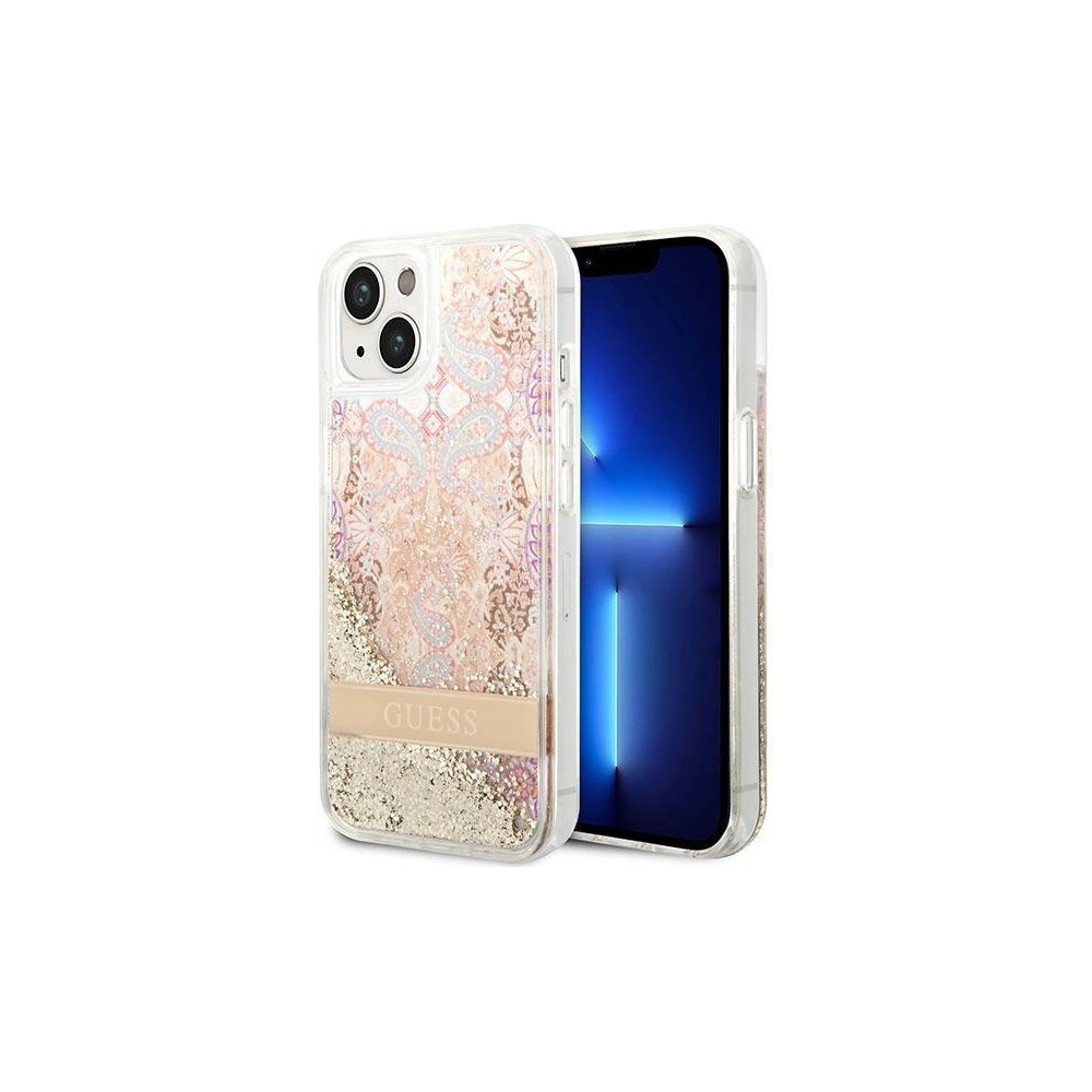 Hurtownia GSM - Case Guess GUHCP14MLFLSD Apple iPhone 14 Plus / 15 Plus gold/hartschale Paisley Flüssigglitzer - GUE2000 - {ean13} - Hurt