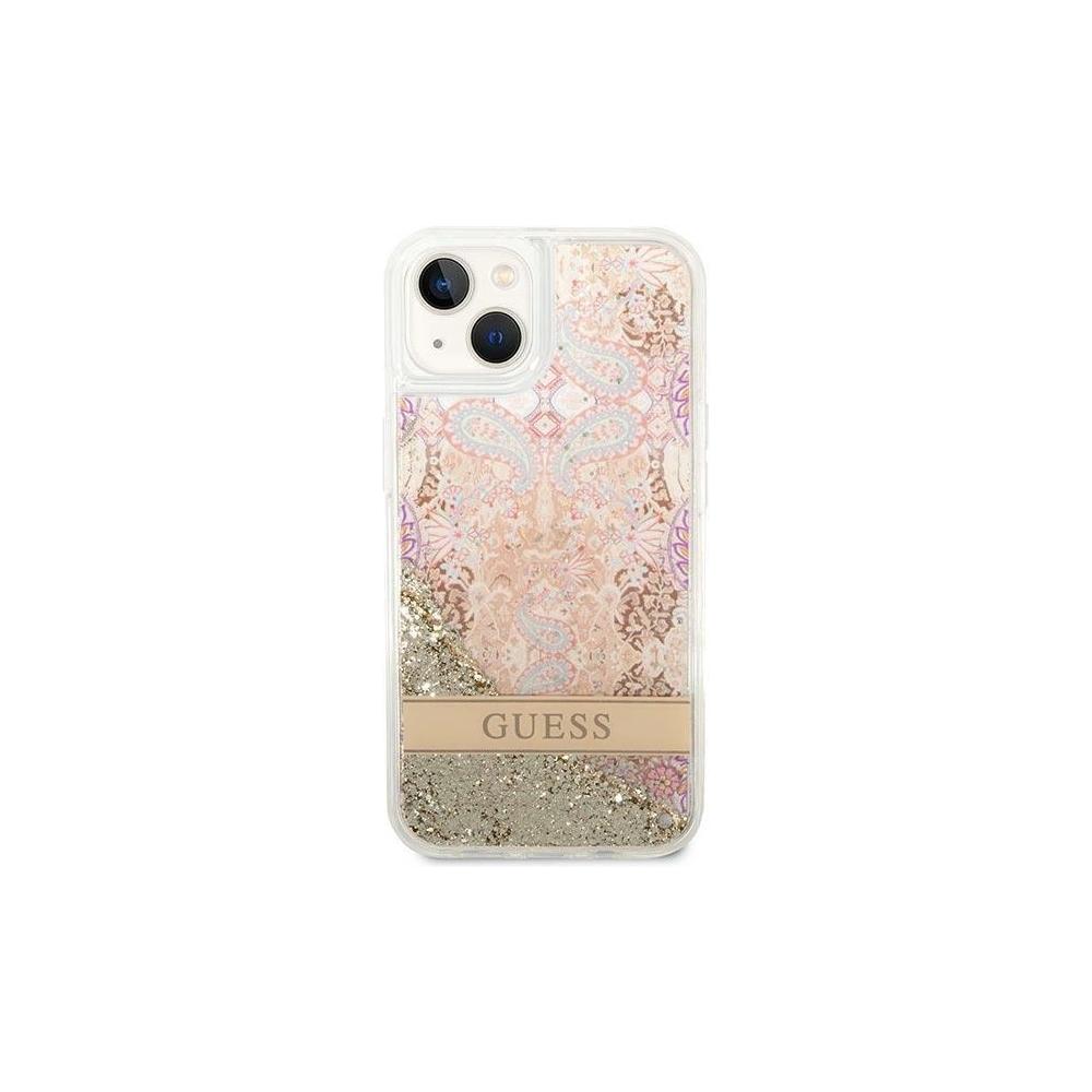 Hurtownia GSM - Case Guess GUHCP14MLFLSD Apple iPhone 14 Plus / 15 Plus gold/hartschale Paisley Flüssigglitzer - GUE2000 - {ean13} - Hurt