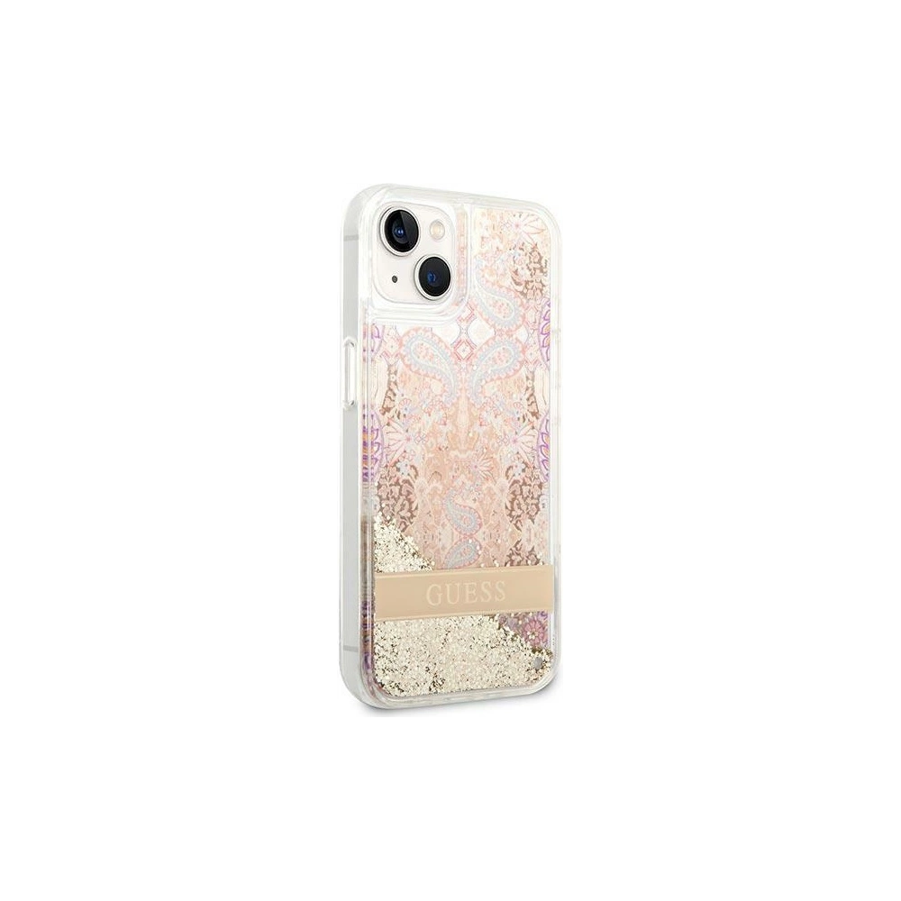 Hurtownia GSM - Case Guess GUHCP14MLFLSD Apple iPhone 14 Plus / 15 Plus gold/hartschale Paisley Flüssigglitzer - GUE2000 - {ean13} - Hurt