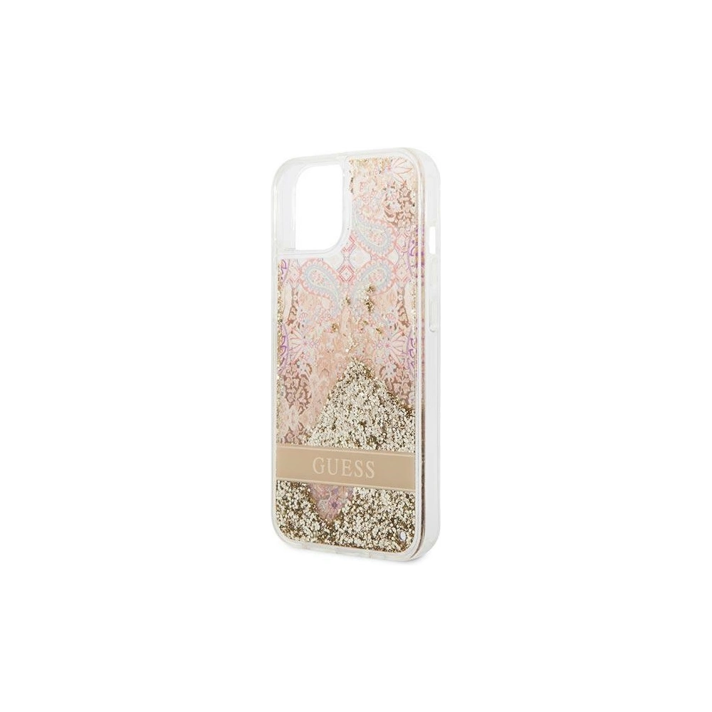 Hurtownia GSM - Case Guess GUHCP14MLFLSD Apple iPhone 14 Plus / 15 Plus gold/hartschale Paisley Flüssigglitzer - GUE2000 - {ean13} - Hurt
