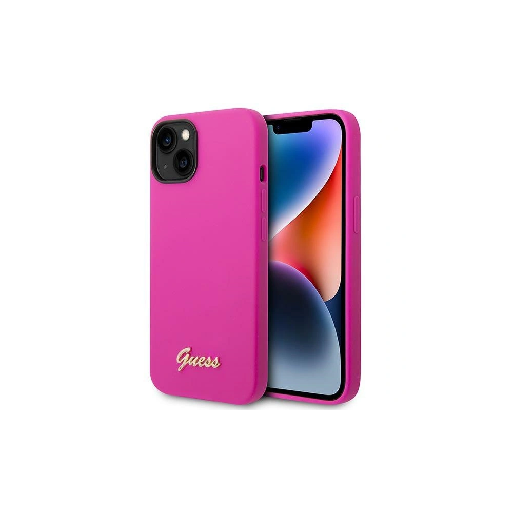 Hurtownia GSM - Case Guess GUHCP14MSLSMF Apple iPhone 14 Plus / 15 Plus fuchsie/hard case Silikon Vintage Gold Logo - GUE2001 - {ean13} - Hurt