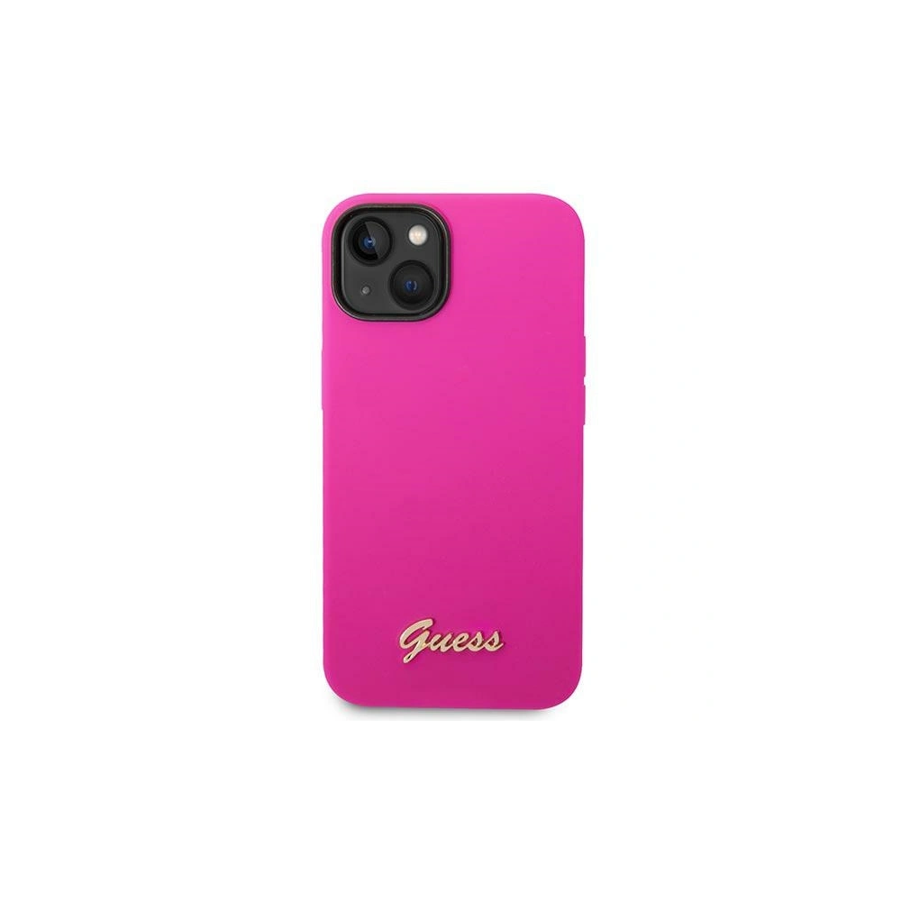 Hurtownia GSM - Case Guess GUHCP14MSLSMF Apple iPhone 14 Plus / 15 Plus fuchsie/hard case Silikon Vintage Gold Logo - GUE2001 - {ean13} - Hurt