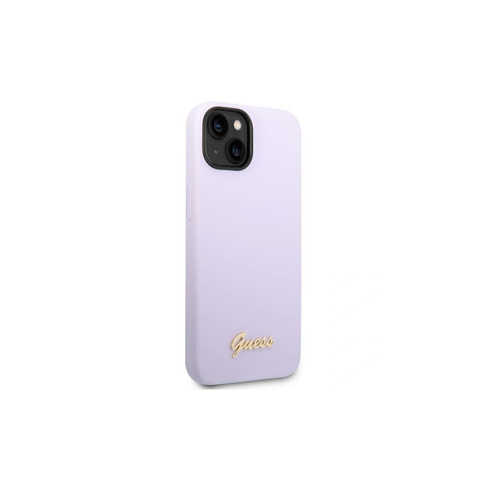 Wholesale Guess GUHCP14MSLSMU Apple iPhone 14 Plus / 15 Plus purple hard case Silicone Vintage Gold Logo - GUE2002 - {ean13} - Hurt