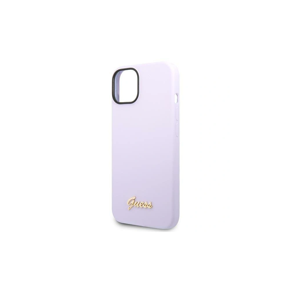 Wholesale Guess GUHCP14MSLSMU Apple iPhone 14 Plus / 15 Plus purple hard case Silicone Vintage Gold Logo - GUE2002 - {ean13} - Hurt