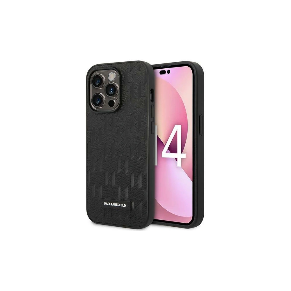 Hurtownia GSM - Case Karl Lagerfeld KLHCP14XSAKLHPK Apple iPhone 14 Pro Max Hardcase schwarz/black Saffiano Mono Metall-Logo - KLD1071 - {ean13} - Hurt