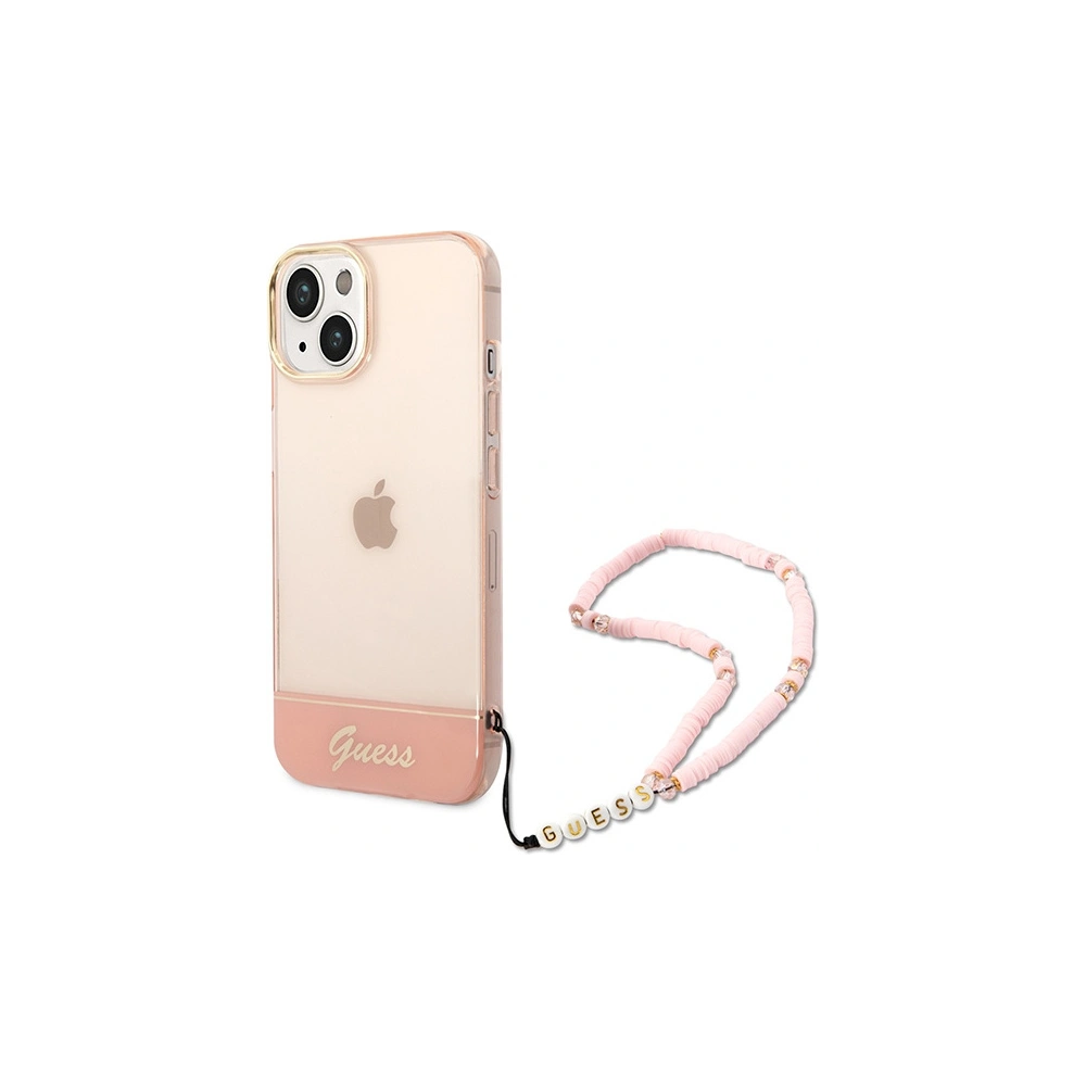 Hurtownia GSM - Etui Guess GUHCP14SHGCOHP Apple iPhone 14 różowy/pink hardcase Translucent Pearl Strap - GUE2011 - {ean13} - Hurt