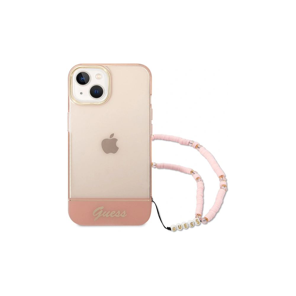 Hurtownia GSM - Etui Guess GUHCP14SHGCOHP Apple iPhone 14 różowy/pink hardcase Translucent Pearl Strap - GUE2011 - {ean13} - Hurt