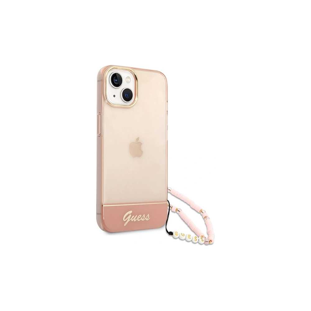 Hurtownia GSM - Etui Guess GUHCP14SHGCOHP Apple iPhone 14 różowy/pink hardcase Translucent Pearl Strap - GUE2011 - {ean13} - Hurt
