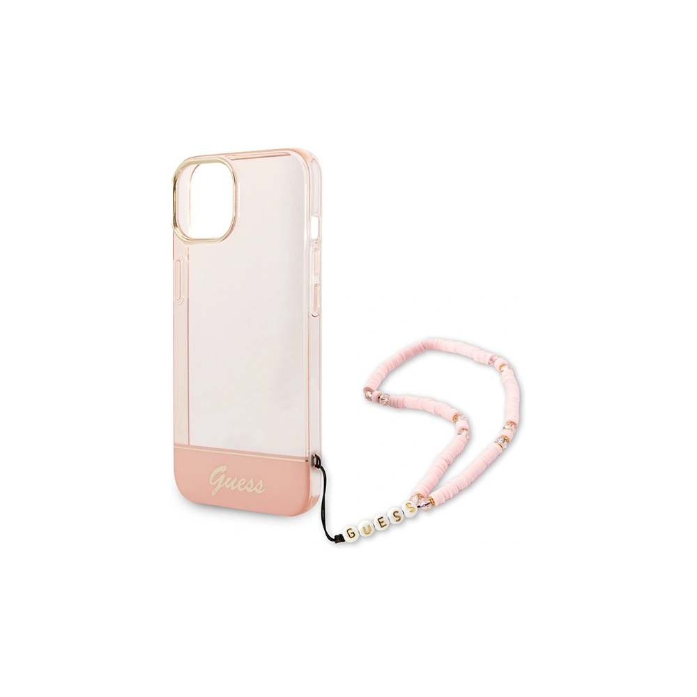 Hurtownia GSM - Etui Guess GUHCP14SHGCOHP Apple iPhone 14 różowy/pink hardcase Translucent Pearl Strap - GUE2011 - {ean13} - Hurt