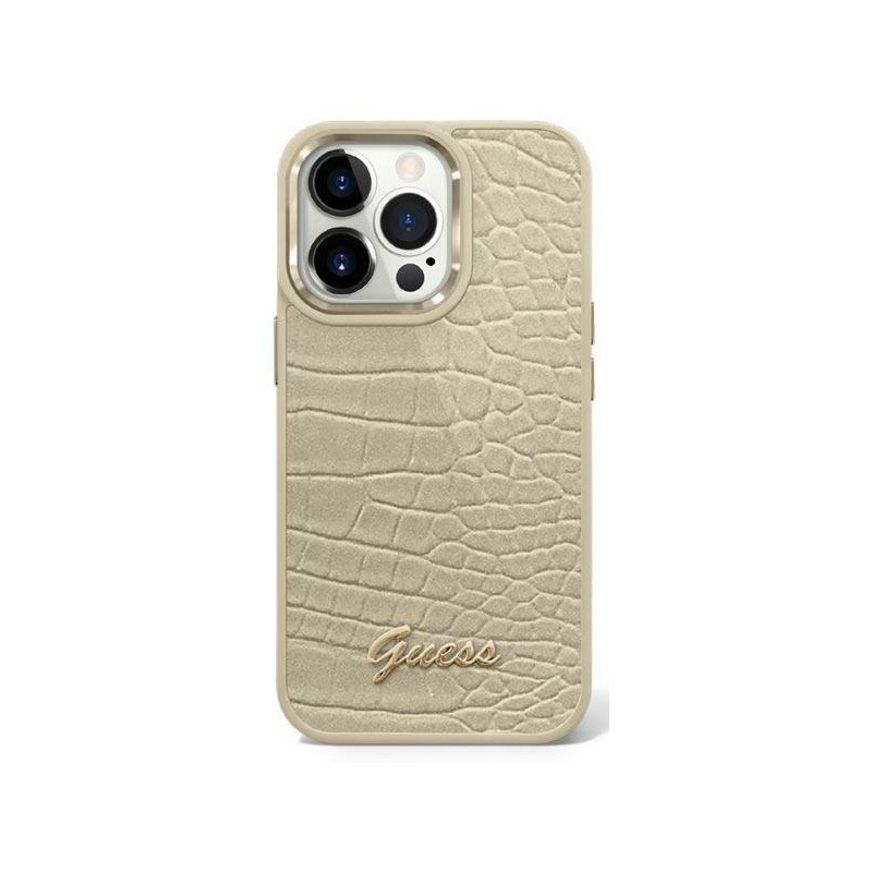 Guess Distributor - 3666339083014 - GUE1994 - Guess GUHCP14MHGCRHD Apple iPhone 14 Plus / 15 Plus gold hardcase Croco Collection - B2B homescreen