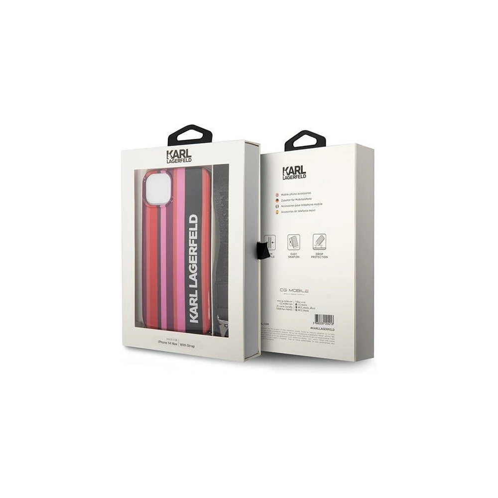 Hurtownia GSM - Etui Karl Lagerfeld KLHCP14SSTSTP Apple iPhone 14 hardcase růžový/pink Color Stripes Strap - KLD1058 - {ean13} - Hurt