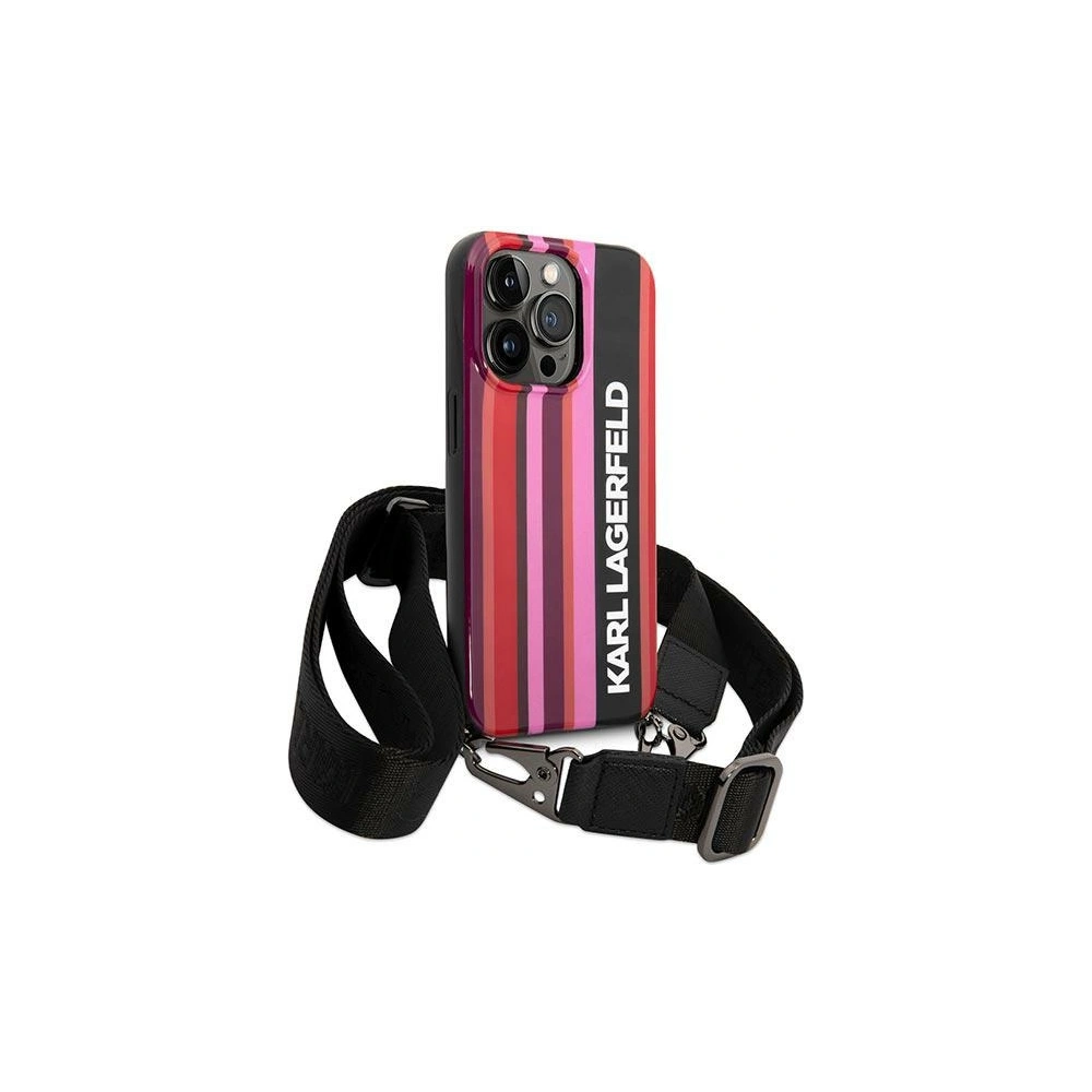 Hurtownia GSM - Etui Karl Lagerfeld KLHCP14LSTSTP Apple iPhone 14 Pro hardcase różowy/pink Color Stripes Strap - KLD1032 - {ean13} - Hurt