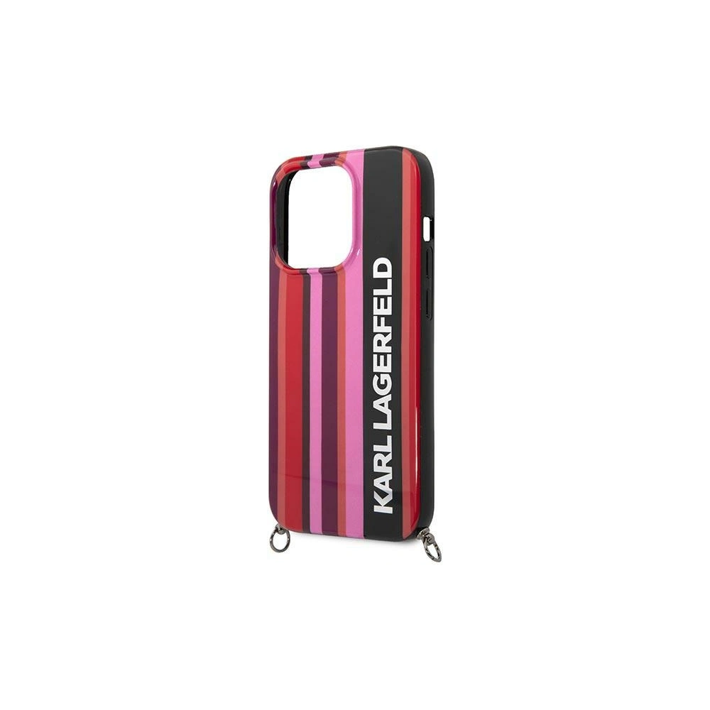 Hurtownia GSM - Etui Karl Lagerfeld KLHCP14LSTSTP Apple iPhone 14 Pro hardcase růžový/pink Color Stripes Strap - KLD1032 - {ean13} - Hurt