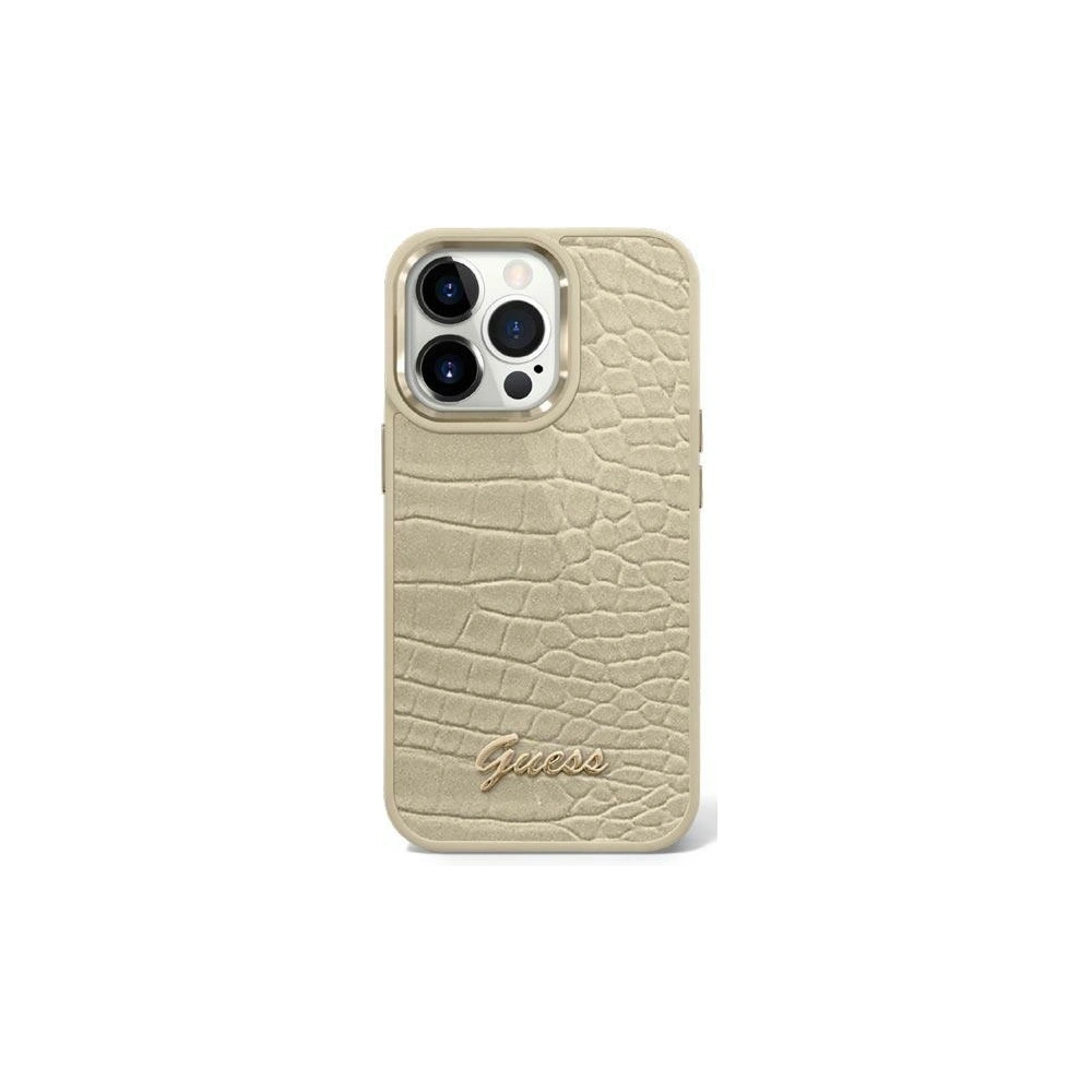 Hurtownia GSM - Etui Guess GUHCP14LHGCRHD Apple iPhone 14 Pro złoty/gold hardcase Croco Collection - GUE1968 - {ean13} - Hurt