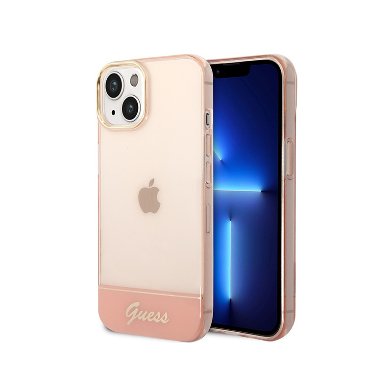 Guess Distributor - 3666339088347 - GUE2014 - Guess GUHCP14SHGCOP Apple iPhone 14 pink hardcase Translucent - B2B homescreen