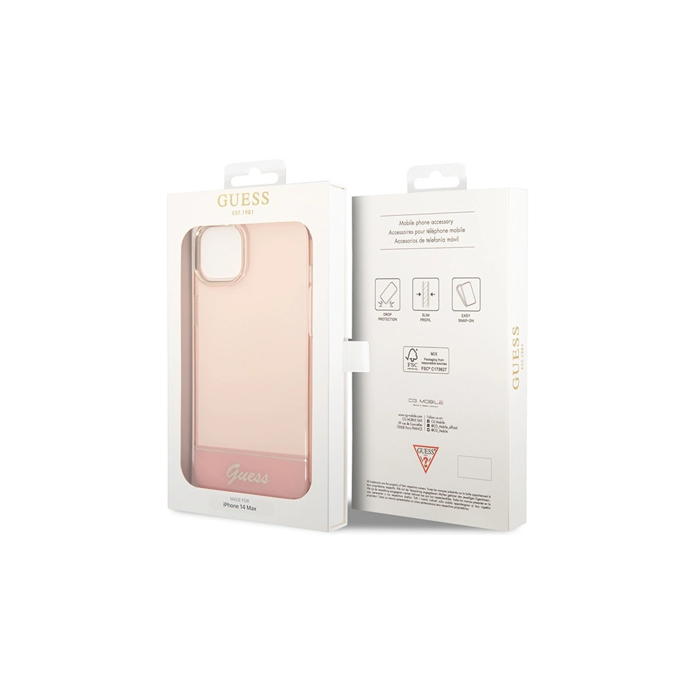 Hurtownia GSM - Case Guess GUHCP14SHGCOP Apple iPhone 14 rosa/pink Hartschale Translucent - GUE2014 - {ean13} - Hurt