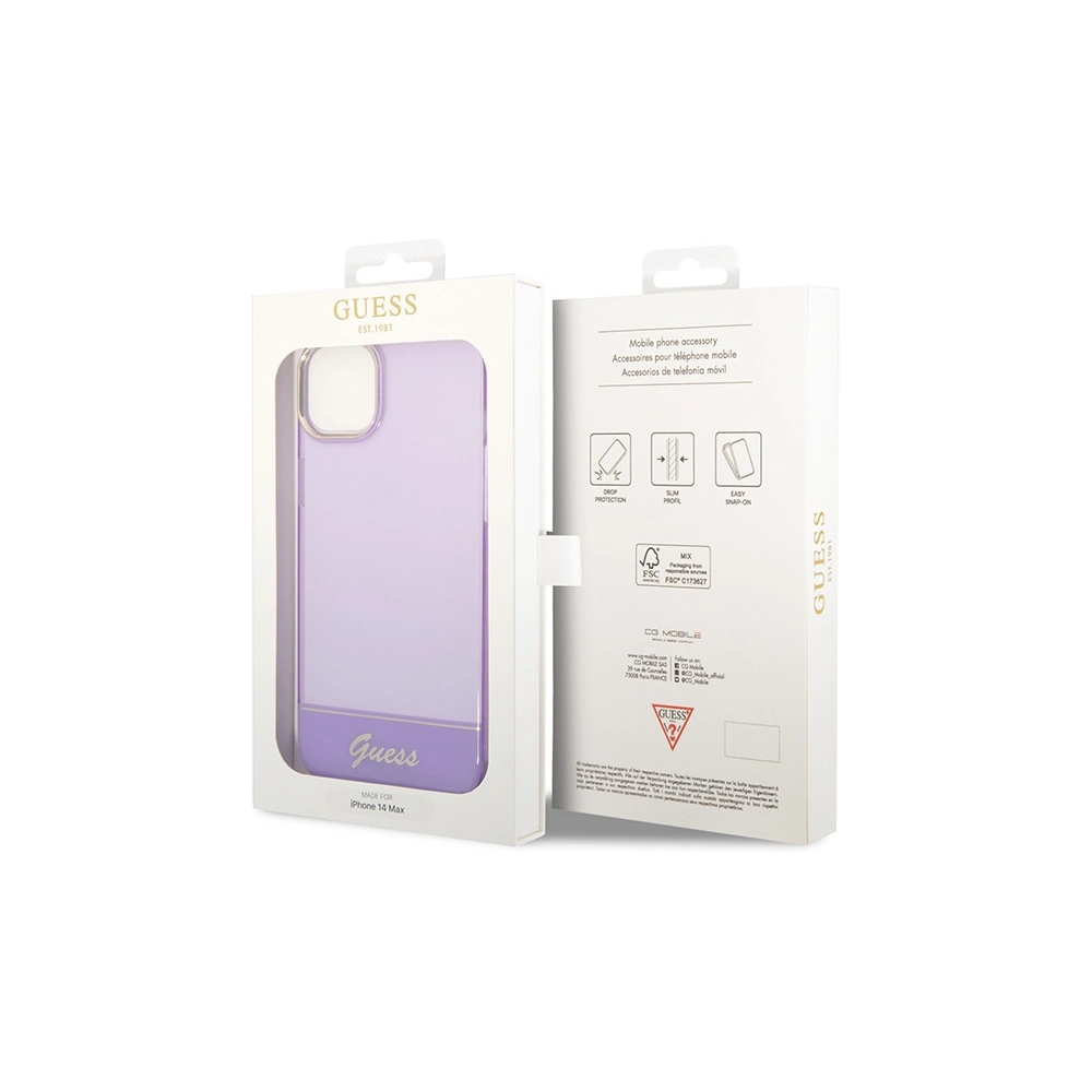 Hurtownia GSM - Case Guess GUHCP14SHGCOU Apple iPhone 14 lila/purple Hardcase Translucent - GUE2015 - {ean13} - Hurt