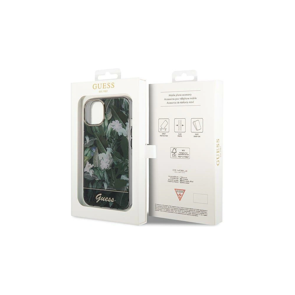 Hurtownia GSM - Etui Guess GUHCP14SHGJGHA Apple iPhone 14 zielony/green hardcase Jungle Collection - GUE2016 - {ean13} - Hurt