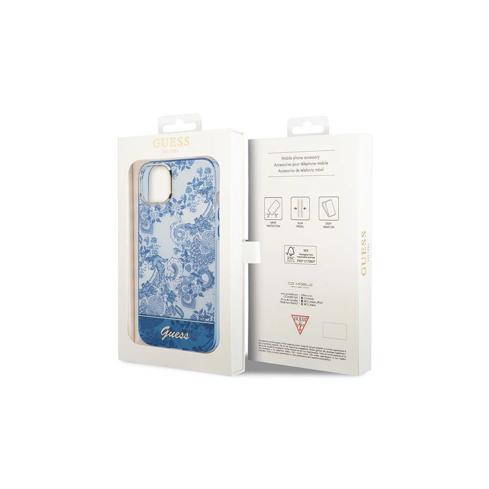 Hurtownia GSM - Case Guess GUHCP14SHGPLHB Apple iPhone 14 blau/hardcase Porcelain Collection - GUE2017 - {ean13} - Hurt
