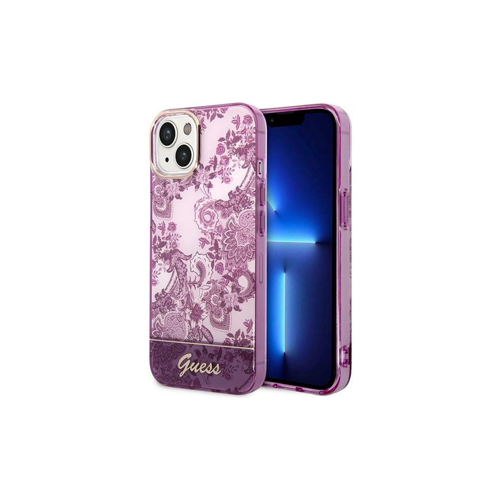 Hurtownia GSM - Etui Guess GUHCP14SHGPLHF Apple iPhone 14 fucsia hardcase Colecția Porcelain - GUE2018 - {ean13} - Hurt