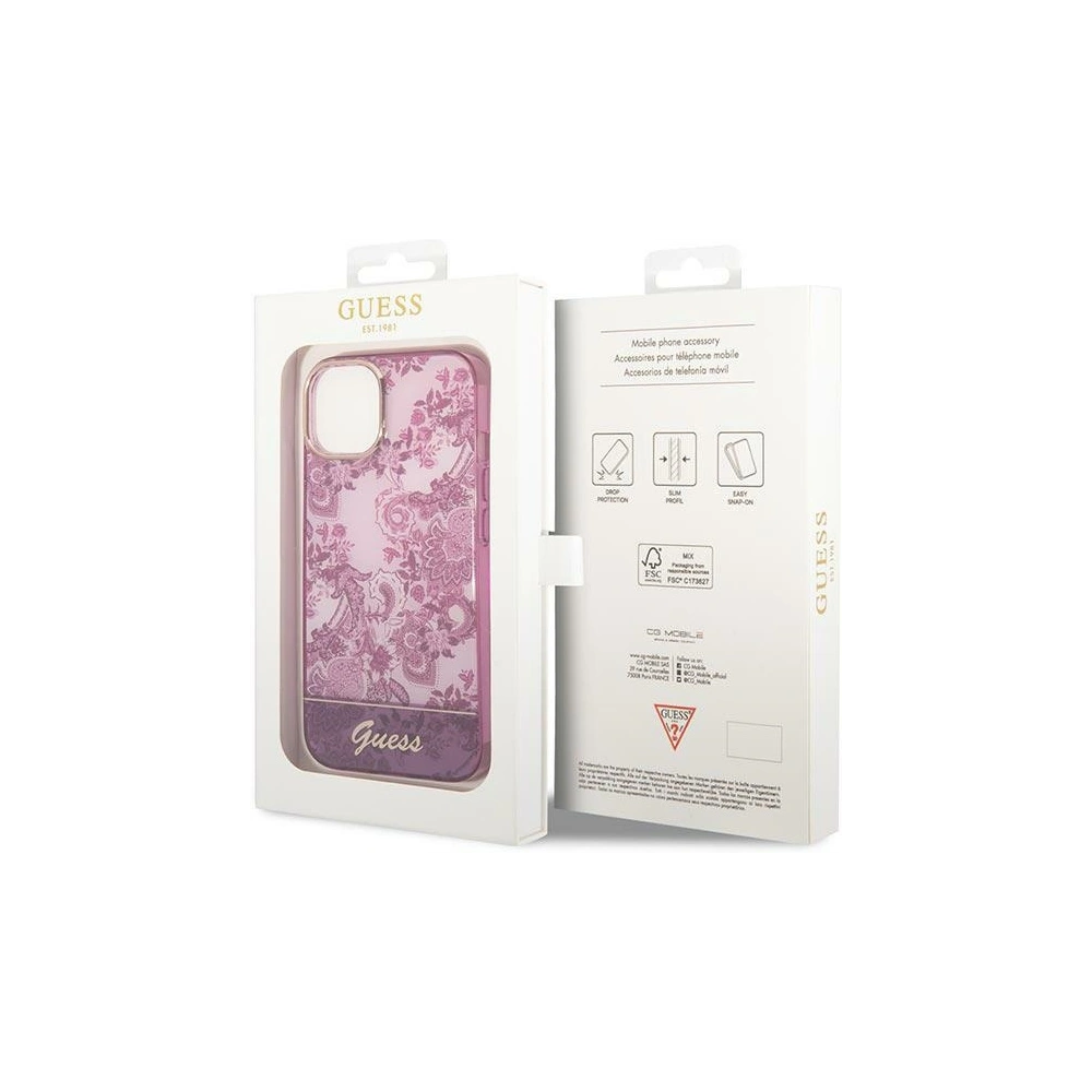 Hurtownia GSM - Etui Guess GUHCP14SHGPLHF Apple iPhone 14 fucsia hardcase Colecția Porcelain - GUE2018 - {ean13} - Hurt