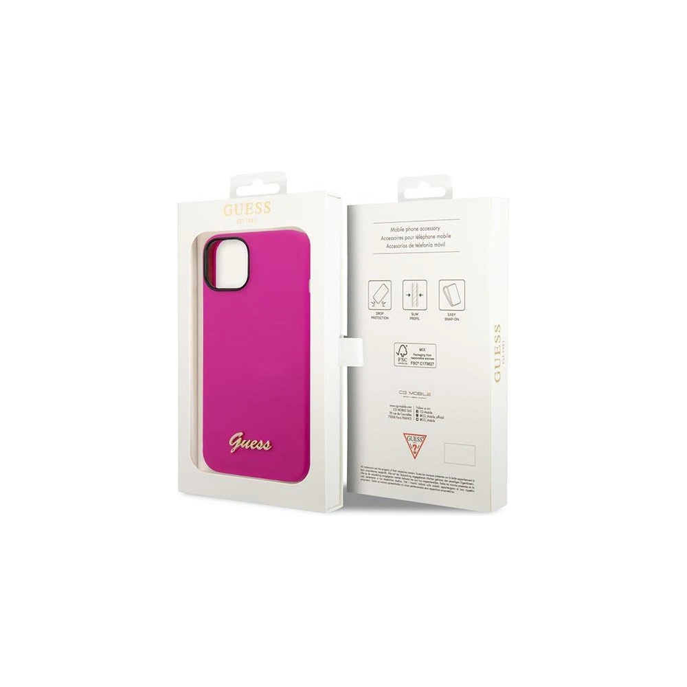 Hurtownia GSM - Etui Guess GUHCP14SSLSMF Apple iPhone 14 fucsia/hard case din silicon Vintage Gold Logo - GUE2020 - {ean13} - Hurt