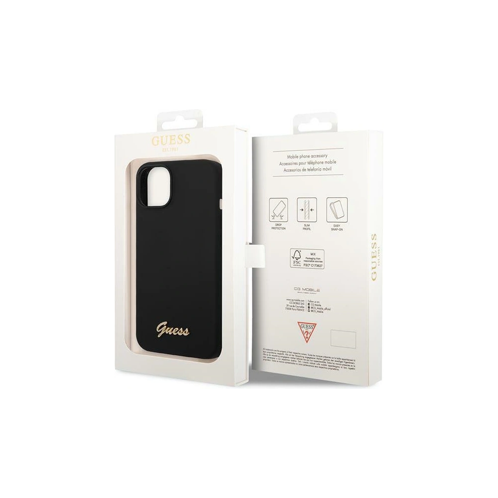 Hurtownia GSM - Etui Guess GUHCP14SSLSMK Apple iPhone 14 negru/black hard case Silicone Vintage Gold Logo - GUE2021 - {ean13} - Hurt
