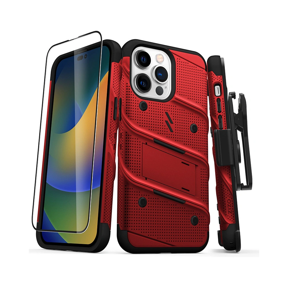Hurtownia GSM - Etui ZIZO BOLT Series Apple iPhone 14 Pro Max + sklo (červené) - ZIZ106 - {ean13} - Hurt