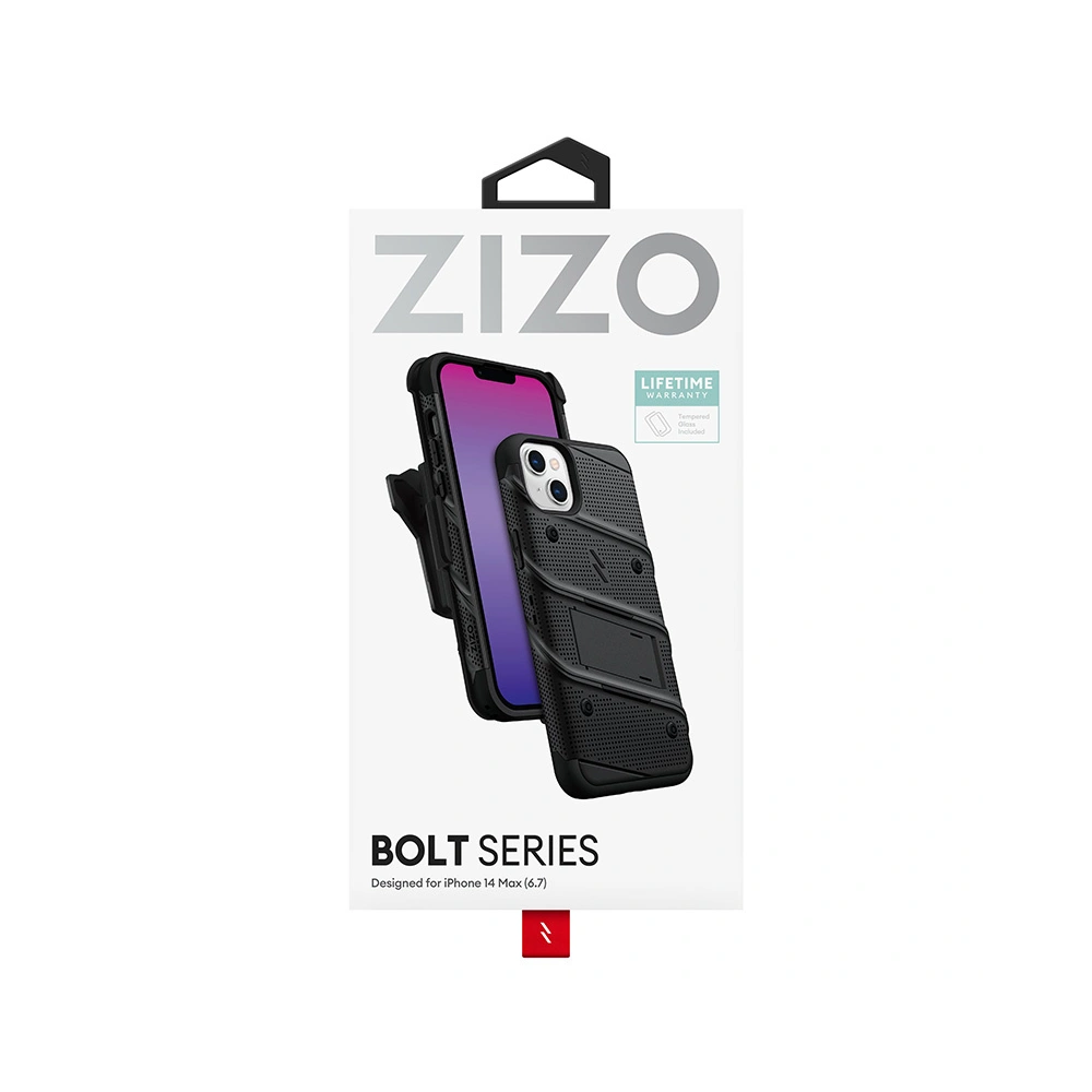Hurtownia GSM - Etui ZIZO BOLT Series Apple iPhone 14 Plus / 15 Plus + sklo (černé) - ZIZ107 - {ean13} - Hurt