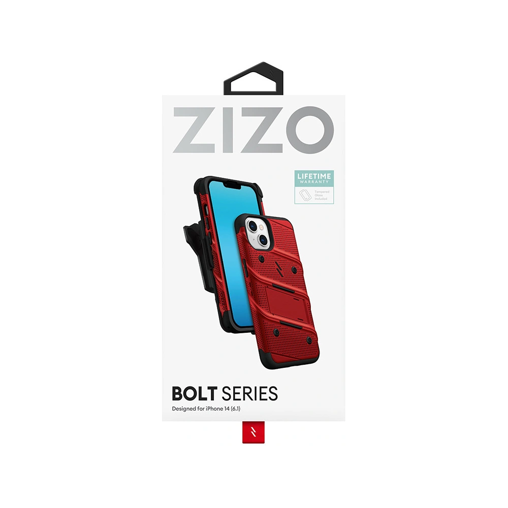 Hurtownia GSM - Case ZIZO BOLT Series für Apple iPhone 14 + Glas (rot) - ZIZ108 - {ean13} - Hurt
