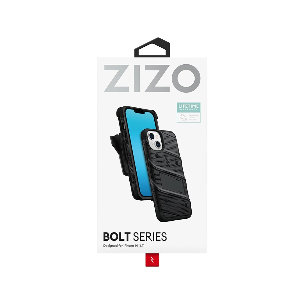 Hurtownia GSM - Etui ZIZO BOLT Series Apple iPhone 14 + sklo (černé) - ZIZ110 - {ean13} - Hurt
