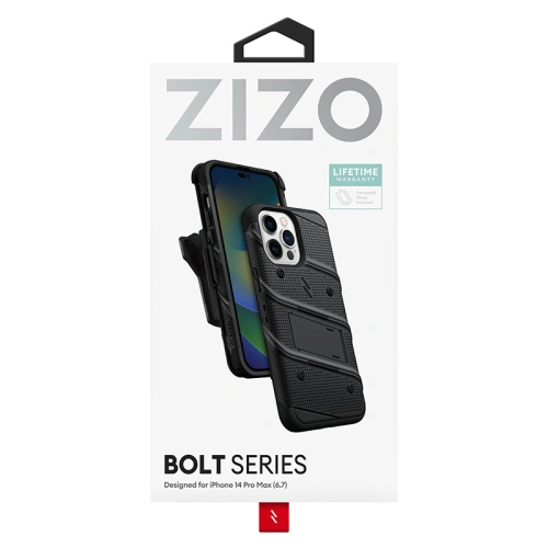 Etui ZIZO BOLT Series Apple iPhone 14 Pro Max + szkło (czarny)