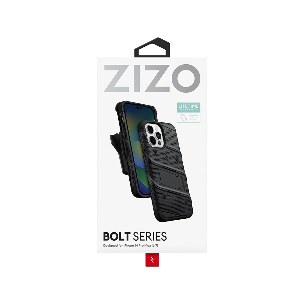 Hurtownia GSM - Etui ZIZO BOLT Series Apple iPhone 14 Pro Max + sklo (černé) - ZIZ112 - {ean13} - Hurt