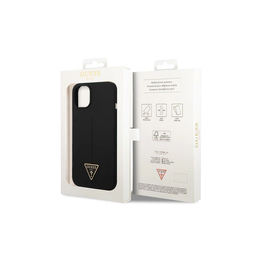 Hurtownia GSM - Case Guess GUHCP14SSLTGK Apple iPhone 14 schwarz/black Hardcase Silikon Triangle - GUE2023 - {ean13} - Hurt