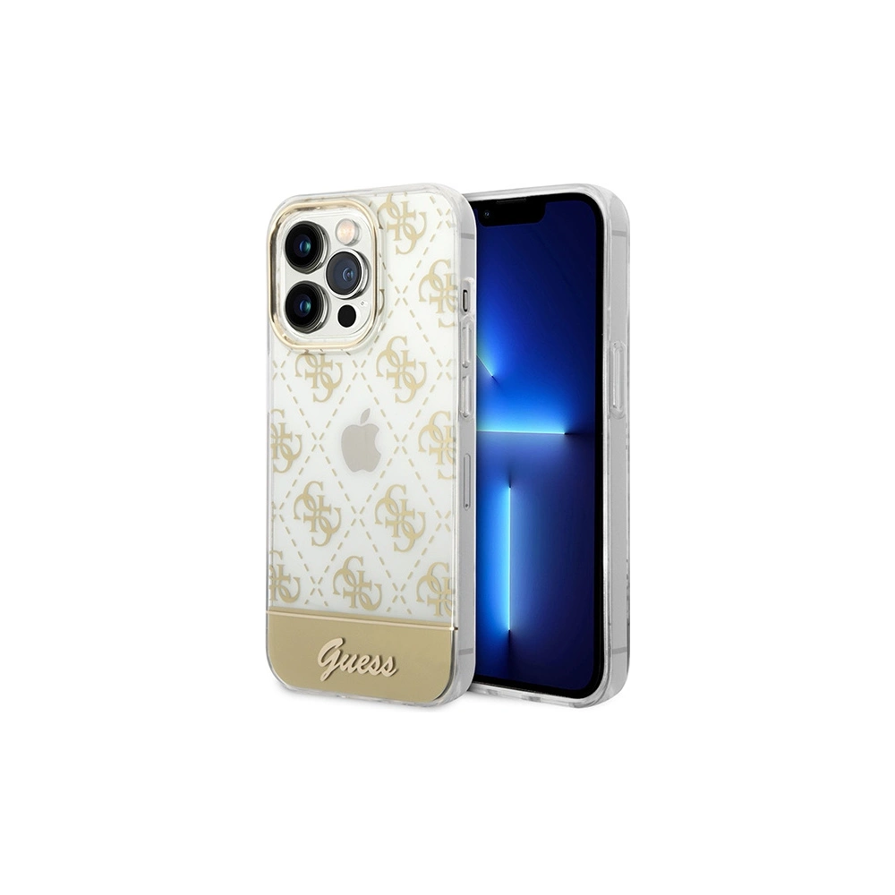 Hurtownia GSM - Case Guess GUHCP14XHG4MHG Apple iPhone 14 Pro Max gold/hartschale 4G Muster Schrift - GUE2026 - {ean13} - Hurt